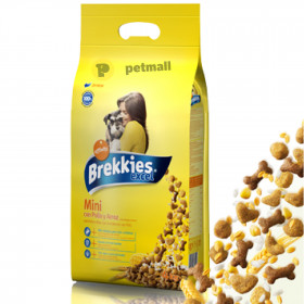 Суха храна Brekkies Mini Original - с пилешко и ориз - за кучета от 1 до 10 кг.,над 10 месечна възраст 